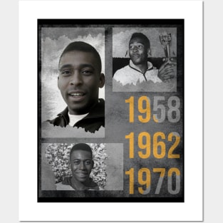 Pele,1958,1962,1970 world cup winner Posters and Art